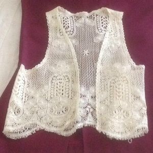 Vintage hand crocheted Lace Vest